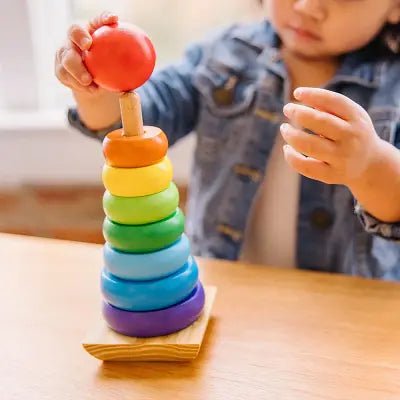 Jouet en Bois - WoodenToys™ - Tour arc - en - ciel - Jeux Jouets Happy