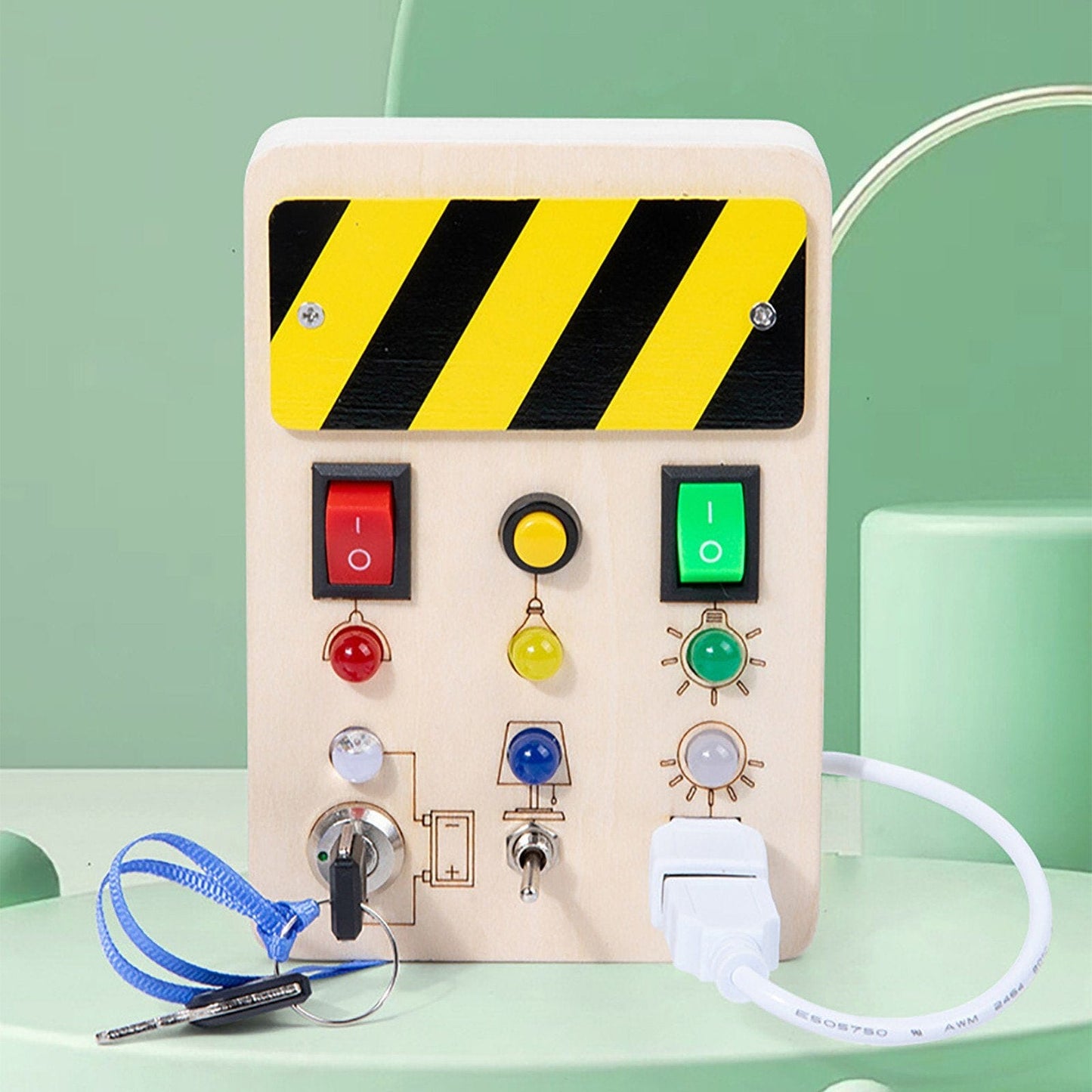 Tableau Montessori - BusyBoardCircuit™ - Déverrouillage de lumière - Jeux Jouets Happy