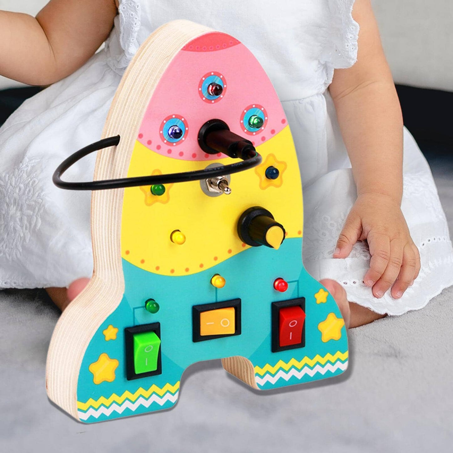 Tableau Montessori - BusyBoardCircuit™ - Fusée - Jeux Jouets Happy