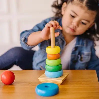 Jouet en Bois - WoodenToys™ - Tour arc - en - ciel - Jeux Jouets Happy