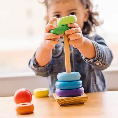 Jouet en Bois - WoodenToys™ - Tour arc - en - ciel - Jeux Jouets Happy