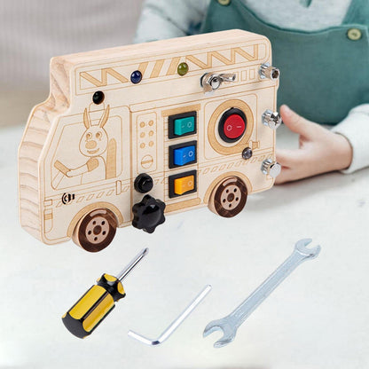 Tableau Montessori - BusyBoardCircuit™ - Camion de pompier - Jeux Jouets Happy