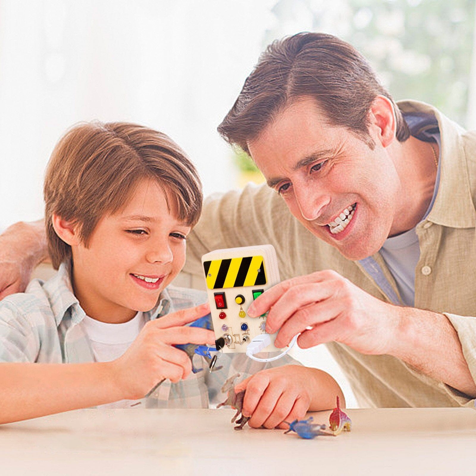 Tableau Montessori - BusyBoardCircuit™ - Déverrouillage de lumière - Jeux Jouets Happy