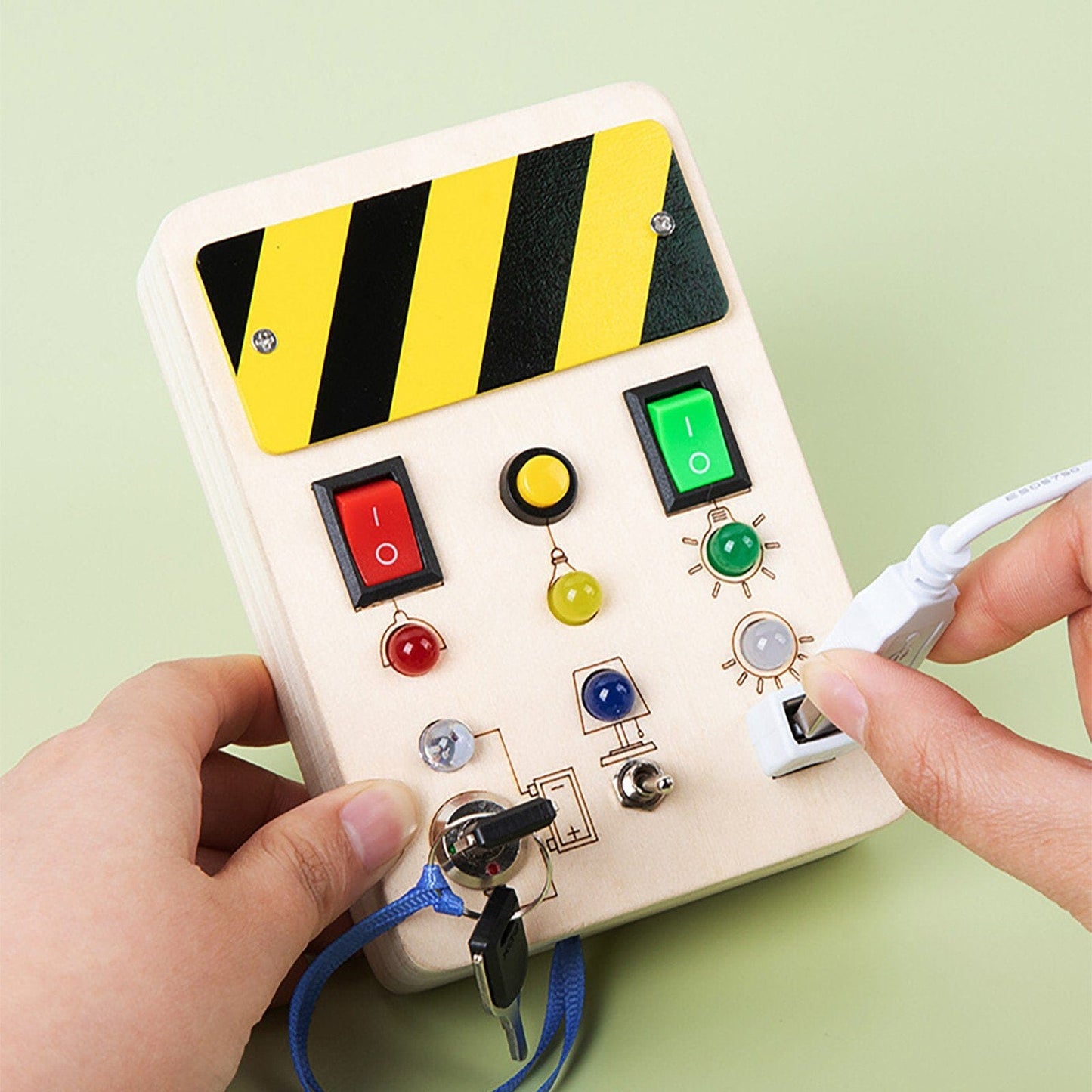 Tableau Montessori - BusyBoardCircuit™ - Déverrouillage de lumière - Jeux Jouets Happy