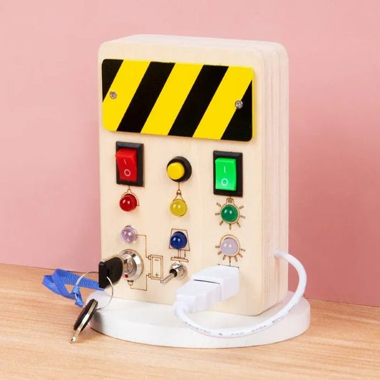 Tableau Montessori - BusyBoardCircuit™ - Déverrouillage de lumière - Jeux Jouets Happy