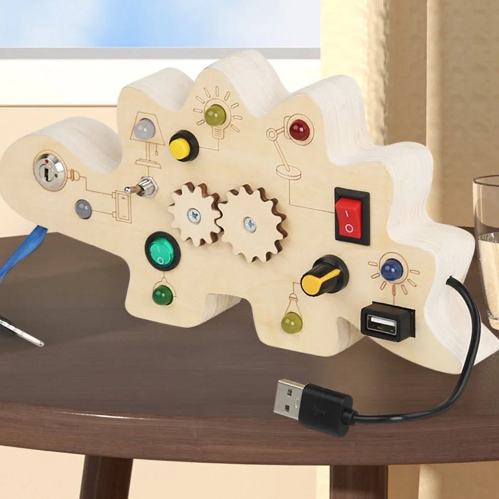 Tableau Montessori - BusyBoardCircuit™ - Dinosaure - Jeux Jouets Happy