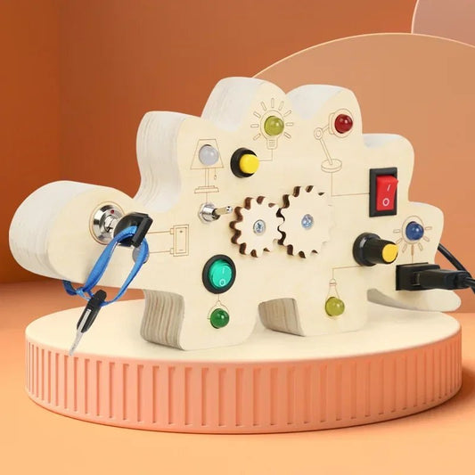Tableau Montessori - BusyBoardCircuit™ - Dinosaure - Jeux Jouets Happy